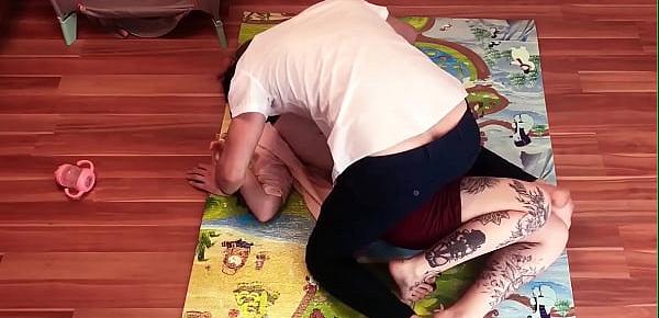  Brunette Sucking Dick Foster Father and Dogging Fuck Until Mom Hears